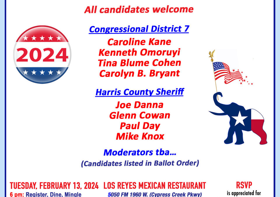 Candidate Forums (HC Sheriffs and US House D7): February 13, 2024