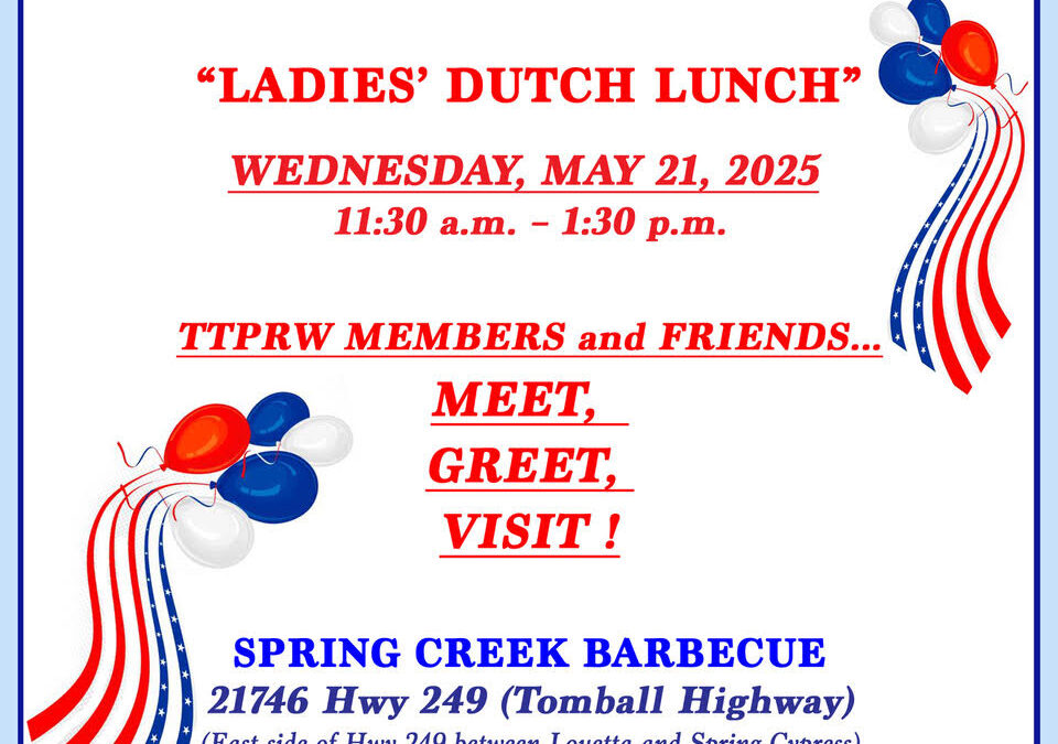 Upcoming Dutch Lunch Thursday, May 22, 2025